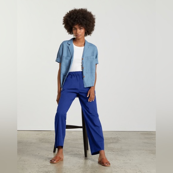 Everlane The Easy Straight Leg High Waist Pant Navy Lapis Blue Size 8 New - Picture 12 of 12